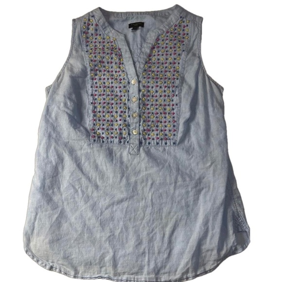 Talbots Petite Sleeveless Cotton Shirt, Size P - Picture 1 of 7